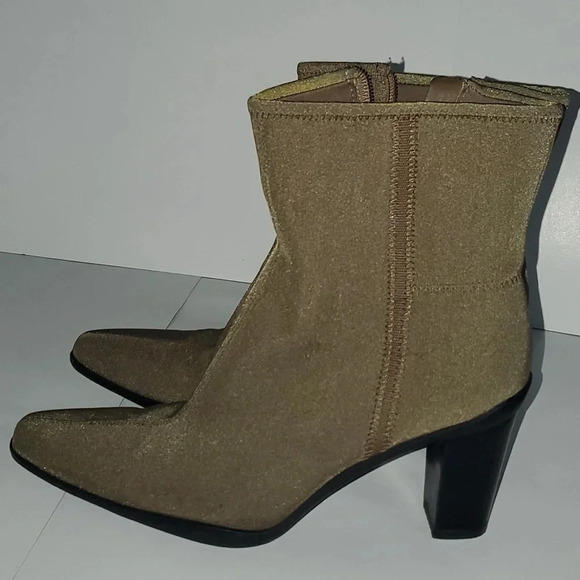 Apostrophe Womens Ankle Boot Heels Size 10M Beige Fabric Pointed Toe 'Naomi' - Picture 7 of 15